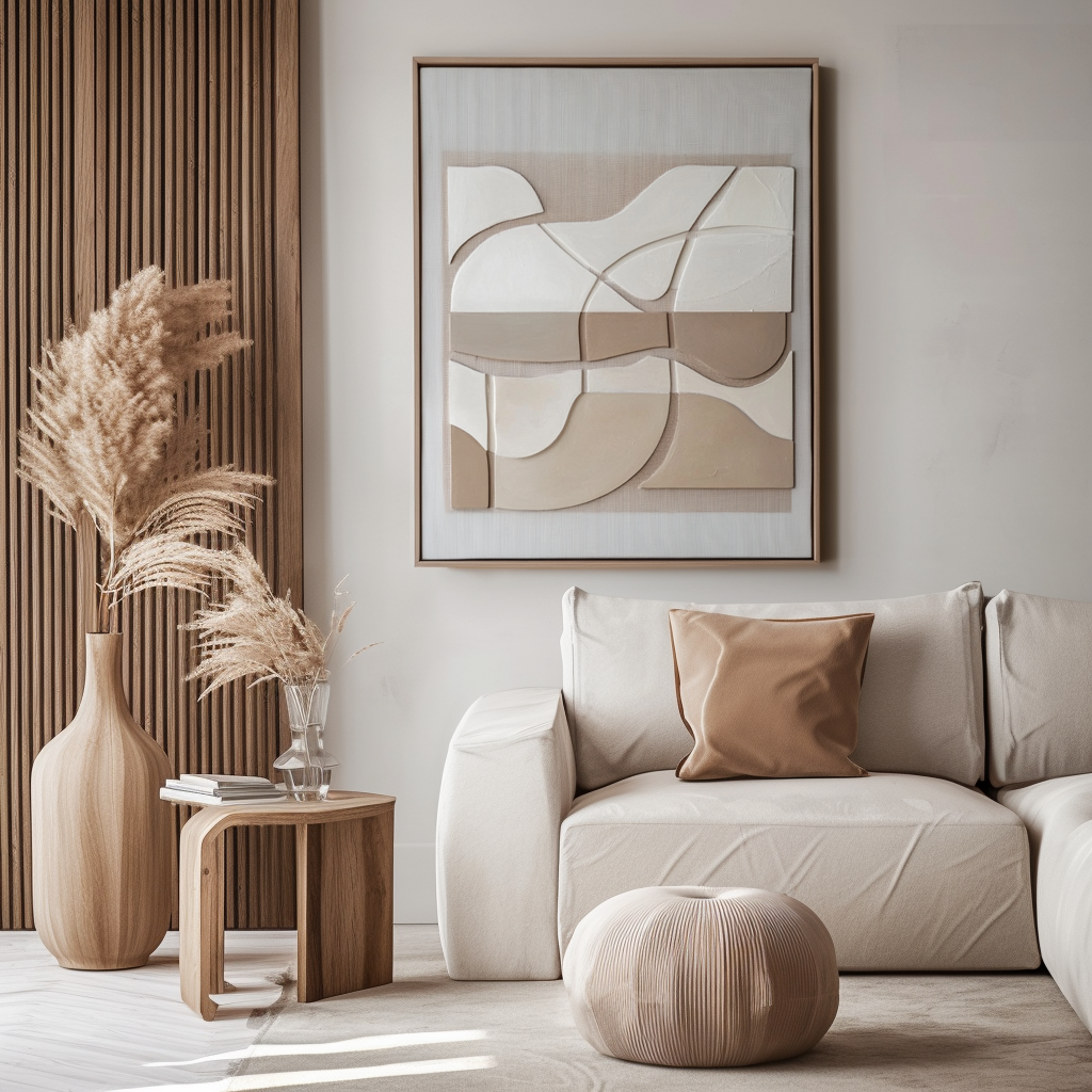Beige Minimalist Textured Painting