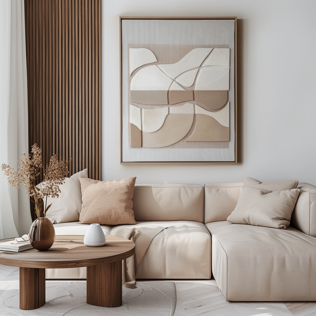 Beige Minimalist Textured Painting