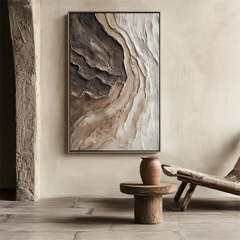 Natural Canyon-3D Abstract Nature-Inspired Canvas Painting for Living Rooms