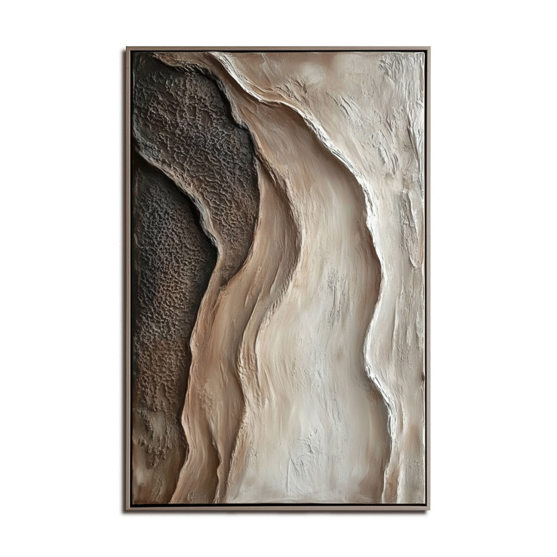 Canyon-Neutral Abstract Canvas Painting | Textured Canyon Wall Art