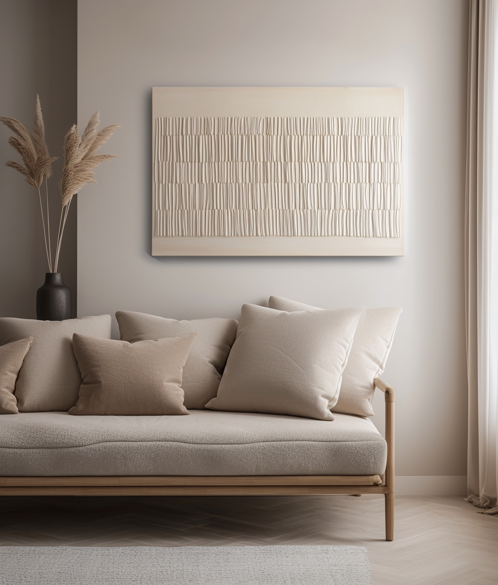 Linear Waves – Wabi-Sabi Inspired Handmade Wall Art - Modern 3D Abstract Home Decor