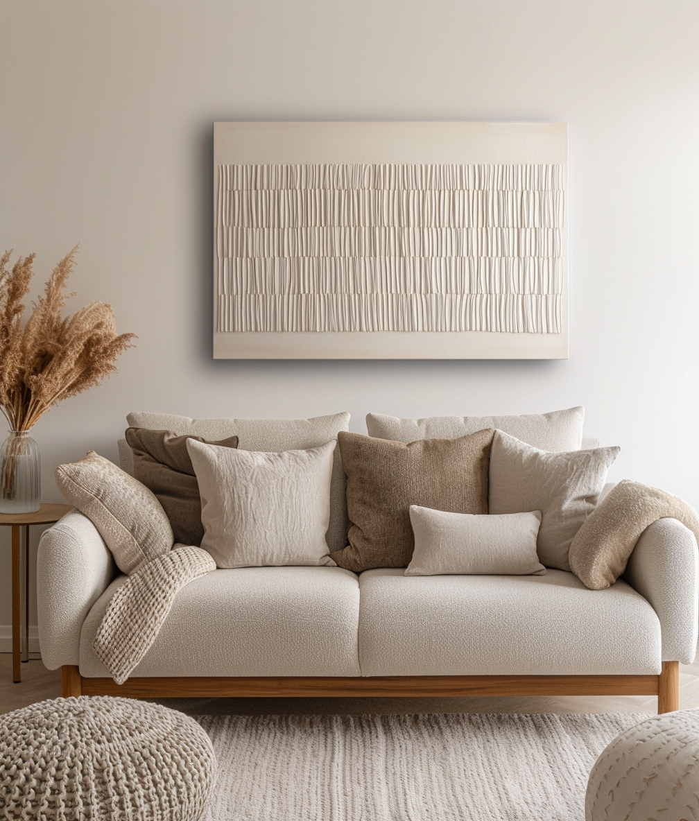 Linear Waves – Wabi-Sabi Inspired Handmade Wall Art - Modern 3D Abstract Home Decor