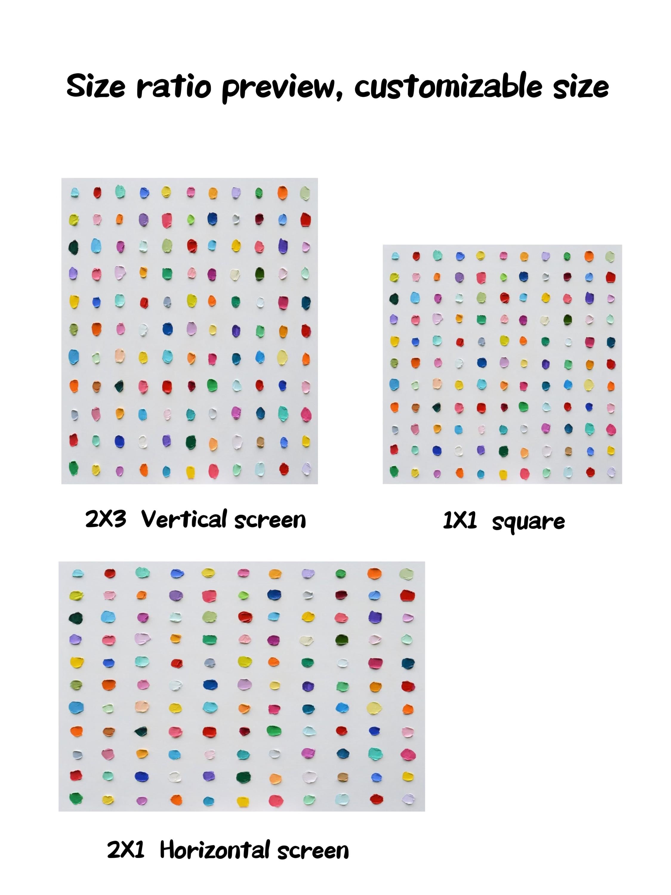 Color Pop Symphony – Large Abstract Textured Dot Painting Modern Wall Art