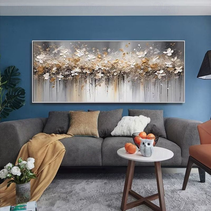 Misty Blossom Dreams-Abstract Floral Painting for Modern Home Decor