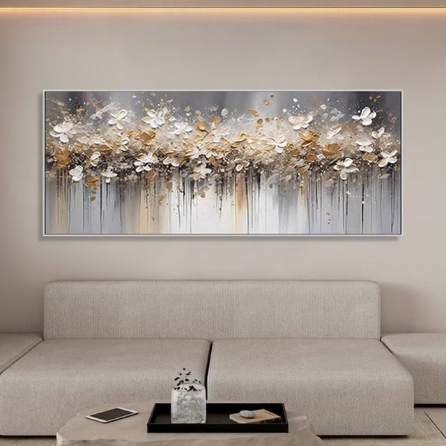 Misty Blossom Dreams-Abstract Floral Painting for Modern Home Decor