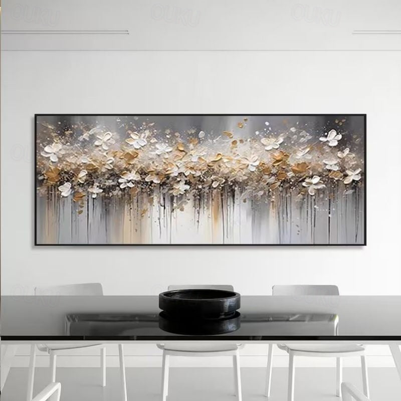 Misty Blossom Dreams-Abstract Floral Painting for Modern Home Decor