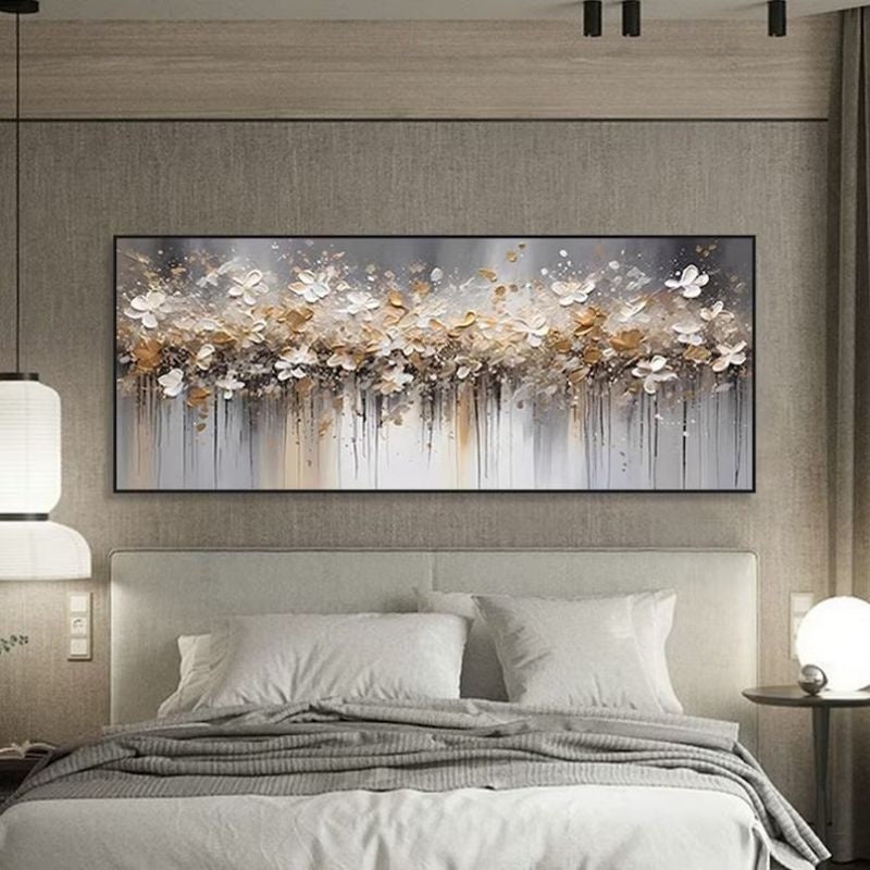 Misty Blossom Dreams-Abstract Floral Painting for Modern Home Decor