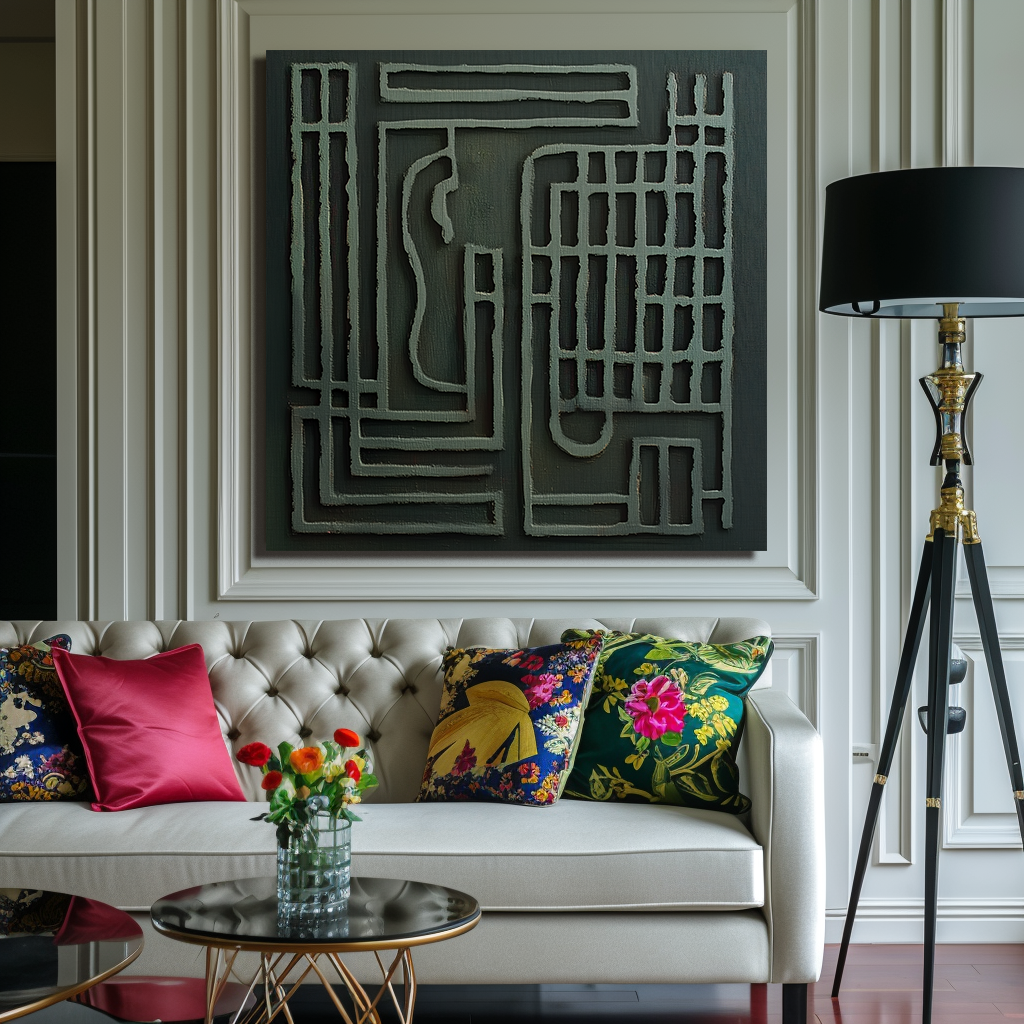 Labyrinthine Essence - 3D Abstract Geometric Wall Art - Modern Decorative Sculpture Artwork for Home & Office