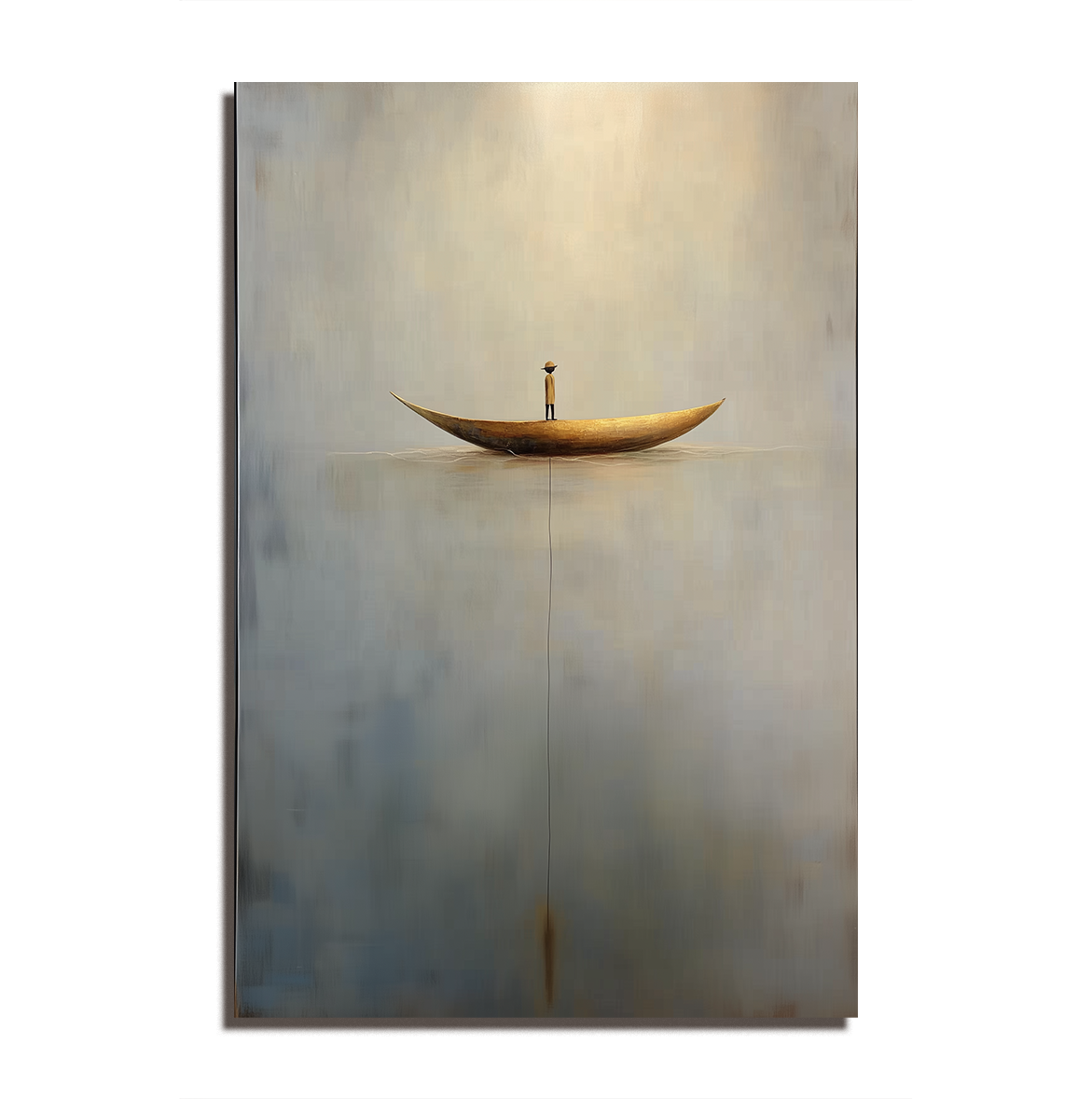 Solitude Voyage - Calming Abstract Minimalist Oil Painting for Modern Interiors