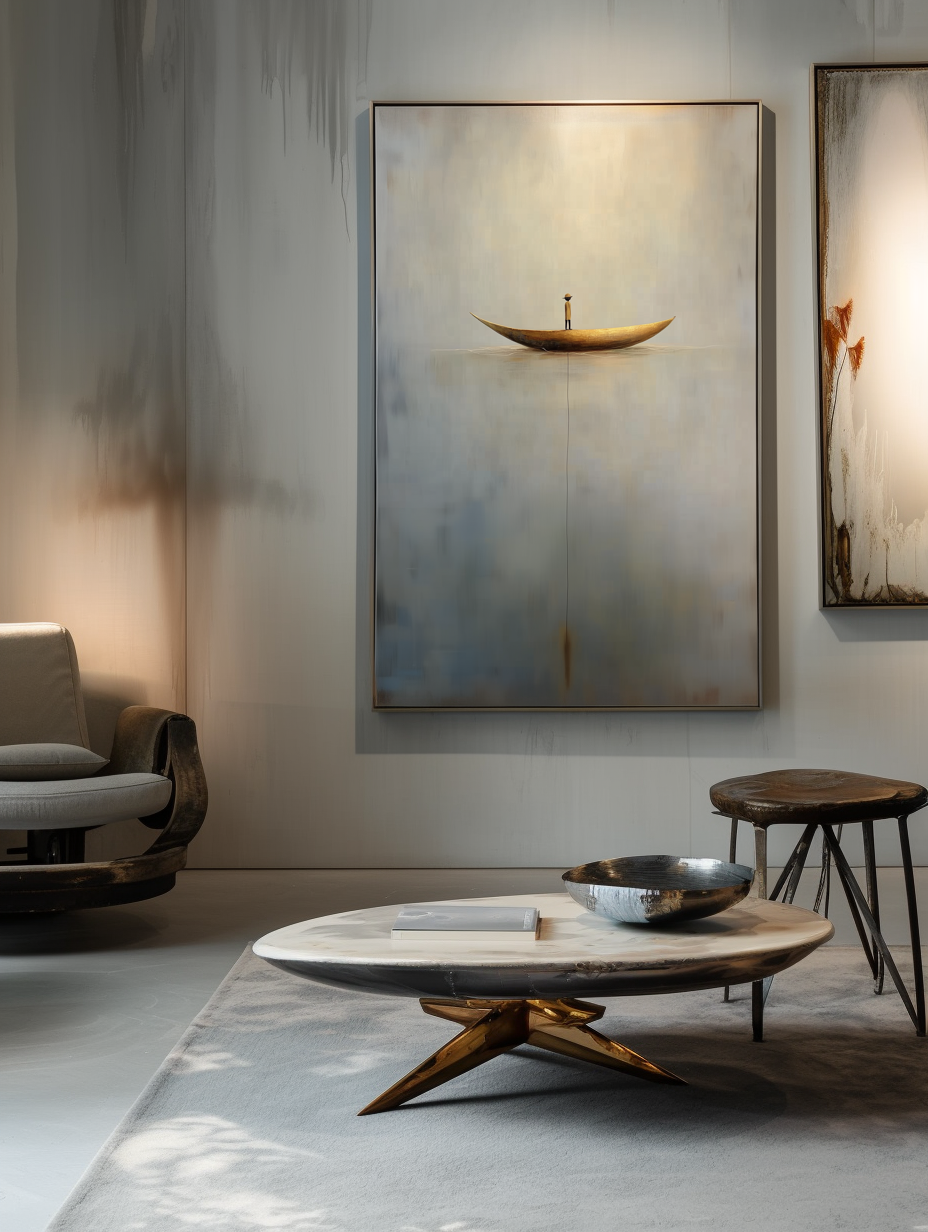 Solitude Voyage - Calming Abstract Minimalist Oil Painting for Modern Interiors