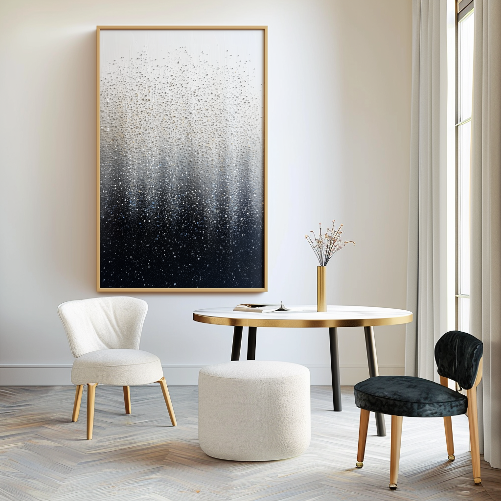 Stardust Veil – Hand-Painted 3D Textured Abstract Oil Painting on Canvas