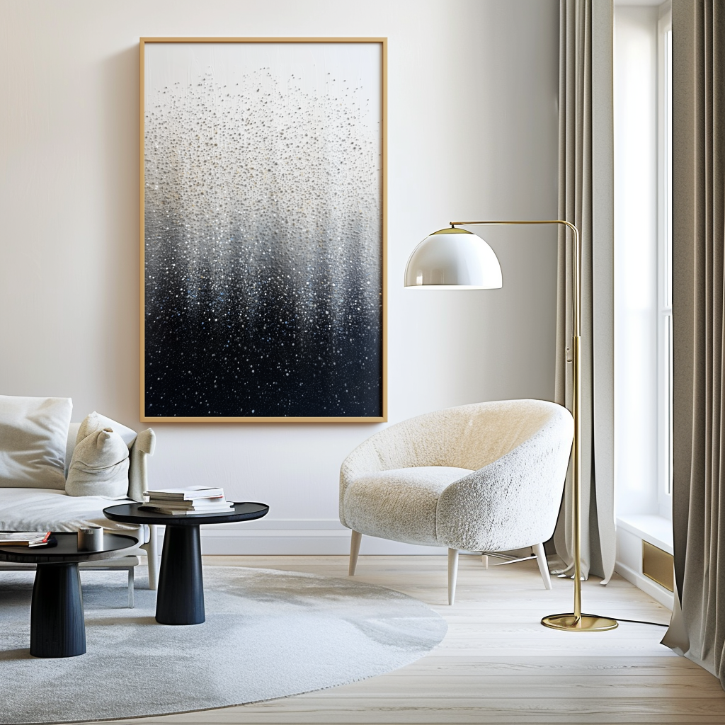 Stardust Veil – Hand-Painted 3D Textured Abstract Oil Painting on Canvas