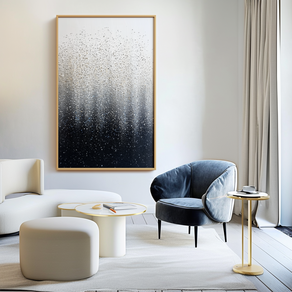 Stardust Veil – Hand-Painted 3D Textured Abstract Oil Painting on Canvas