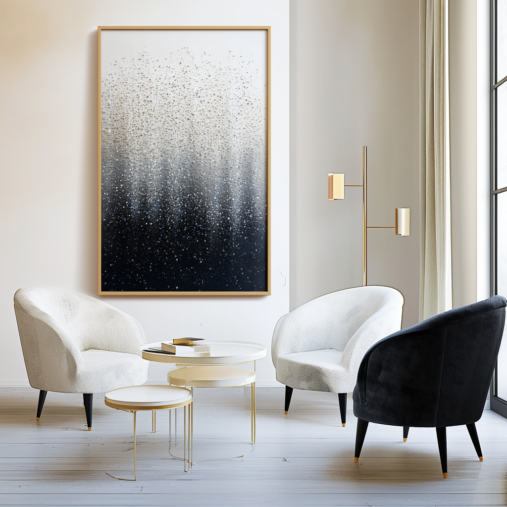 Stardust Veil – Hand-Painted 3D Textured Abstract Oil Painting on Canvas