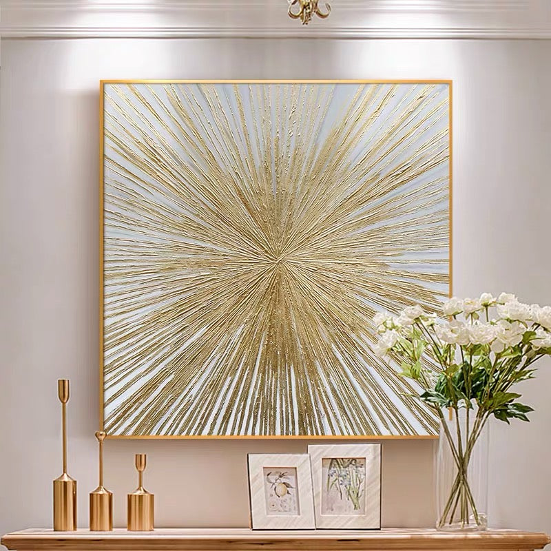 Star-Luxury Textured Abstract Canvas Painting for Contemporary Wall Art Decor