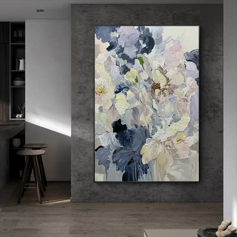 elegant abstract floral painting for modern decor