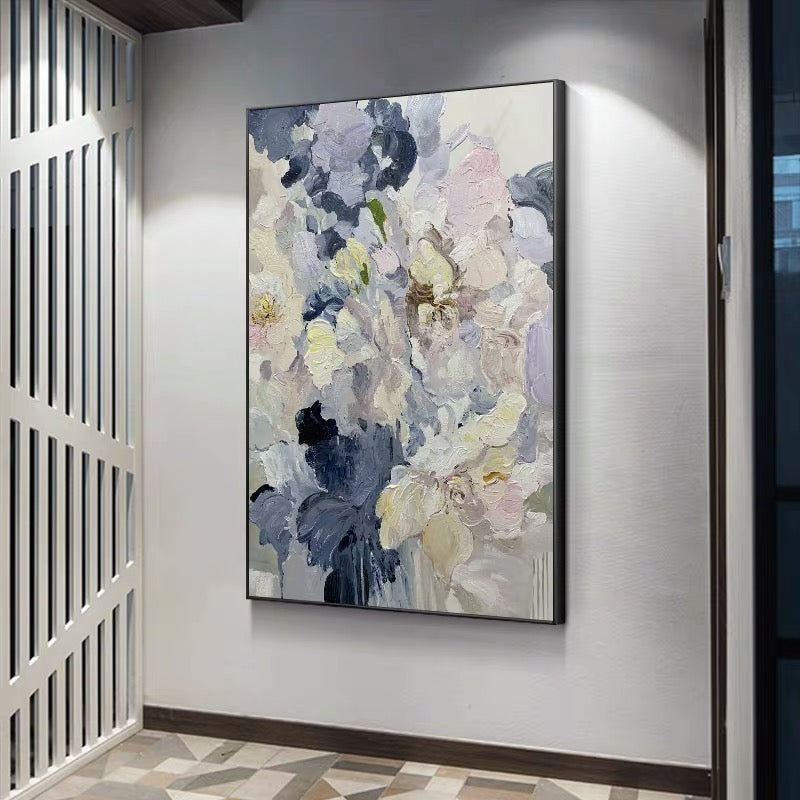 elegant abstract floral painting for modern decor