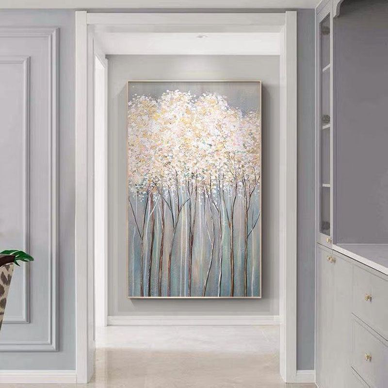 Winter in the North-Textured Winter Landscape Oil Painting on Canvas for Modern Decor