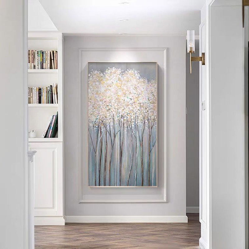 Winter in the North-Textured Winter Landscape Oil Painting on Canvas for Modern Decor