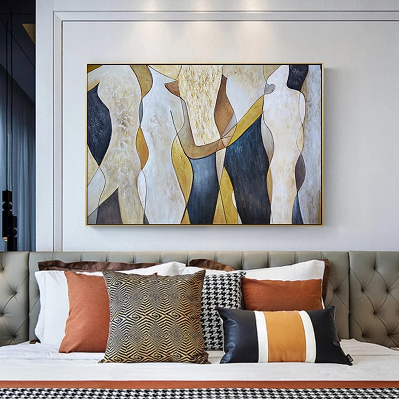 Conversations-Modern Abstract Painting-Textured Canvas Wall Art for Modern Interiors