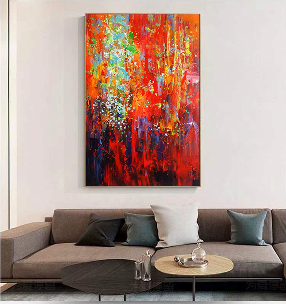 Passion – Bold Abstract Oil Painting with Fiery Red & Textured Brushwork
