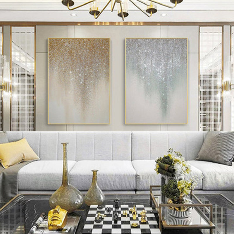 Shimmer-White | Elegant Textured White & Silver Abstract Oil Painting