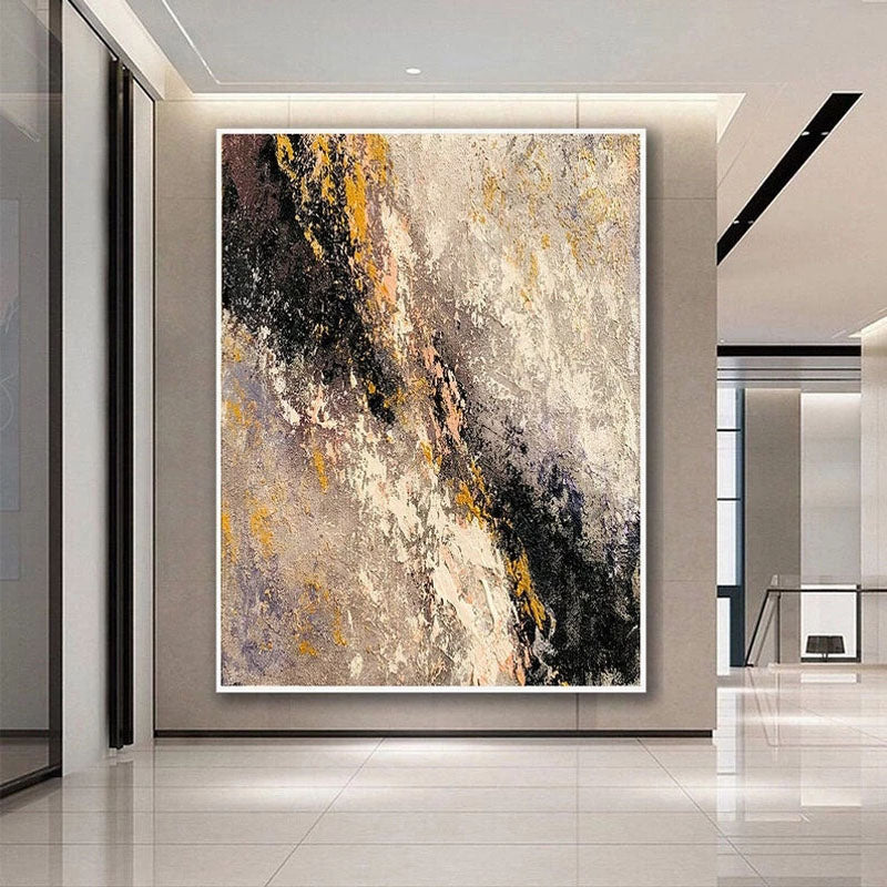 Winged Sun-Textured Abstract Oil Painting – Large Canvas Wall Art for Modern Interiors